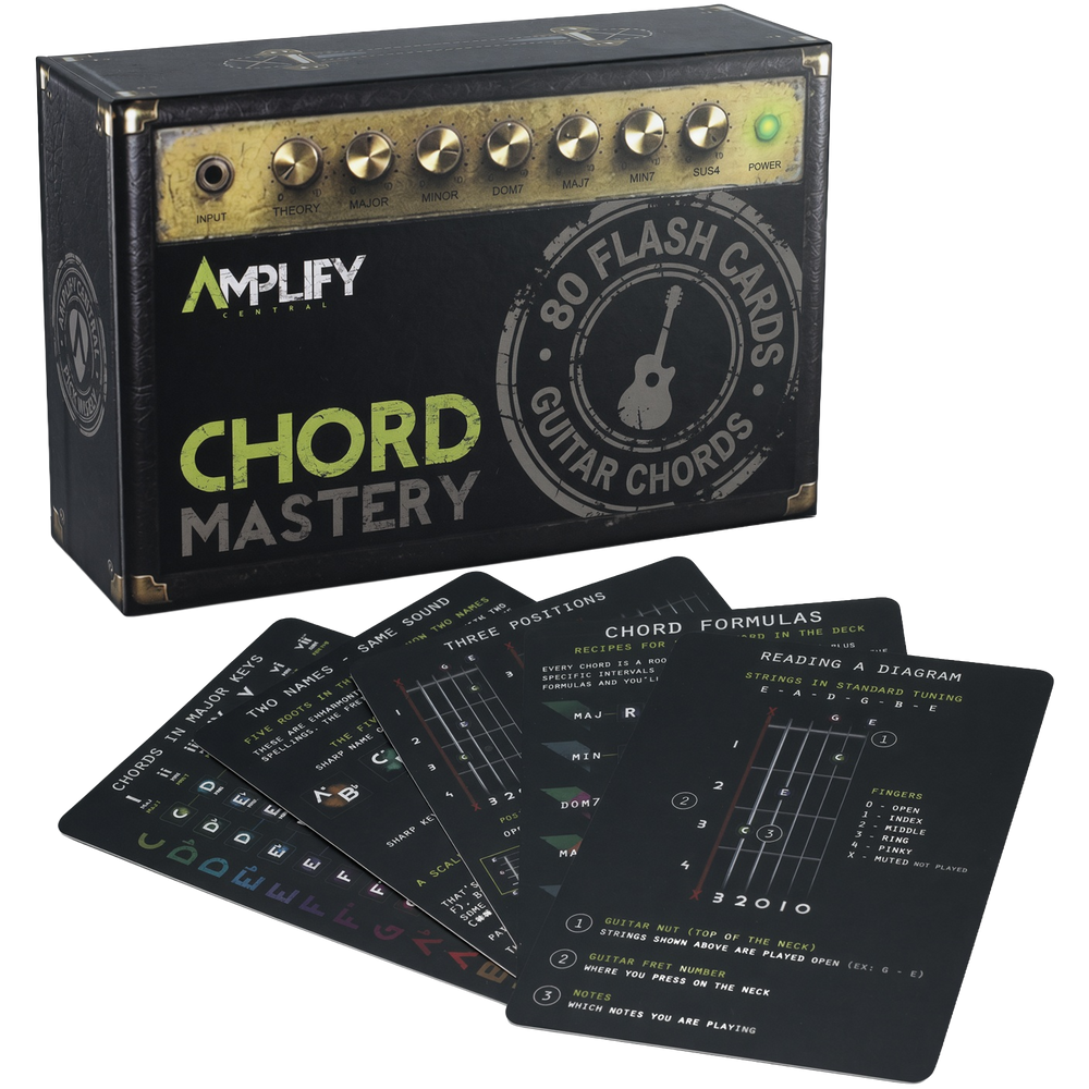 Chord Mastery Cards box with fanned cards